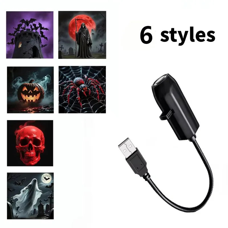 Deluxe USB Halloween HD Mini Projector Light with Spooky Slides