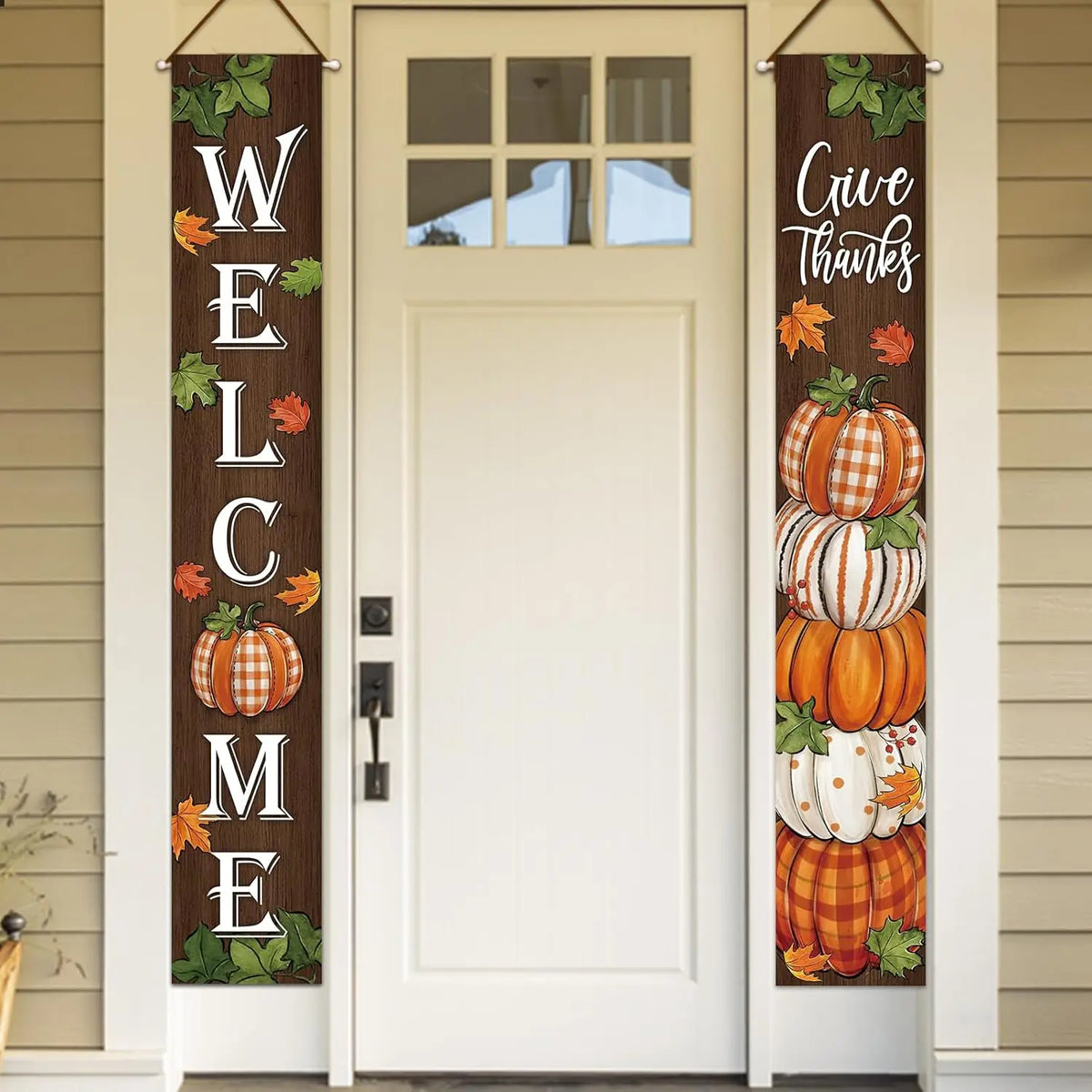 Thanksgiving Welcome Porch & Wall Banner – Fall Harvest Party Decor
