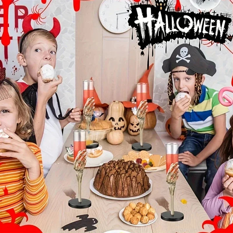 Halloween Decorations Retro Goblet Tableware Skeleton Hand Arm Design Plastic Champagne Flutes Halloween Party Bar Accessories