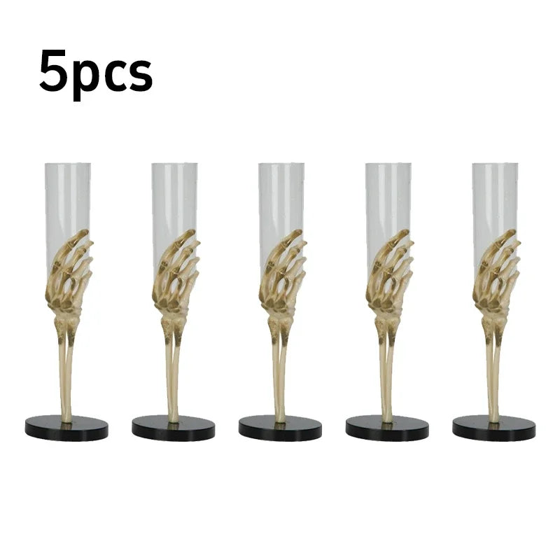 Halloween Decorations Retro Goblet Tableware Skeleton Hand Arm Design Plastic Champagne Flutes Halloween Party Bar Accessories