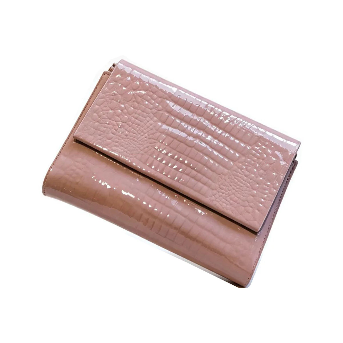 Deluxe Women's Alligator Embossed Genuine Cow Leather Trifold Wallet