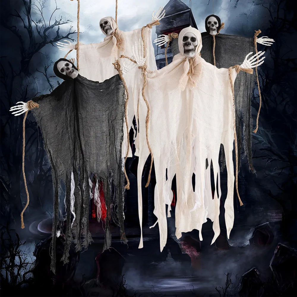 Flexibly Matched Halloween Decorations Halloween Skull Ghost Decoration Spooky Halloween Hanging Ghost for Haunted for Porch