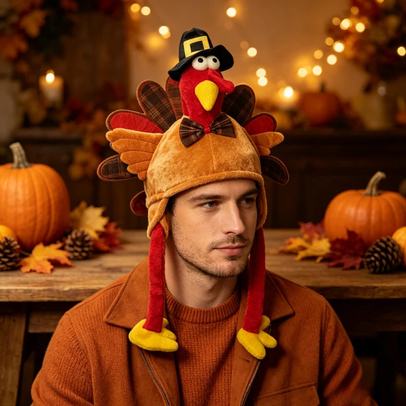 Cozy Pointed Knit Thanksgiving Hat – Soft Warm Fall Harvest Beanie