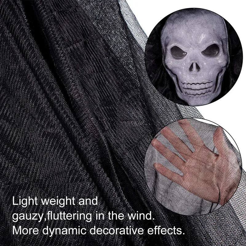Halloween Hanging Ghost Decoration Scary Skeleton Ghost Spooky With Creepy Sound And Glowing Mask Home Outside Yard