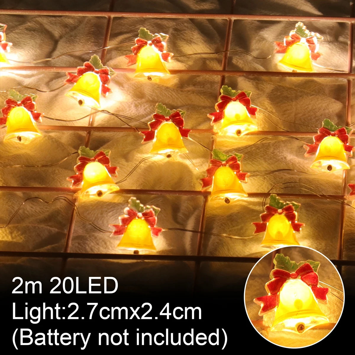 Christmas Tree String Lights Santa Claus Snowman Elk Garland 2023 Christmas Decorations for Home Xmas Ornaments Navidad New Year