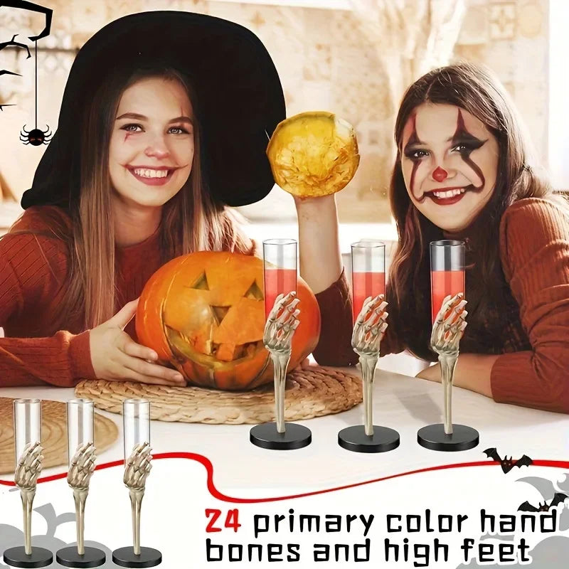 Halloween Decorations Retro Goblet Tableware Skeleton Hand Arm Design Plastic Champagne Flutes Halloween Party Bar Accessories