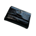 Deluxe Women's Alligator Embossed Genuine Cow Leather Trifold Wallet