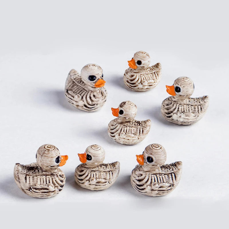 5PCS Mini Ducks Skeleton Halloween Decorations Resin Scary Duck Miniatures Home Decorative Figurines Micro Landscape