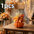 1 Piece Thanksgiving Harvest Artificial Flower and Artificial Pumpkin Decoration, Suitable for Placing and Arranging at the Home Dining Table during Harvest Festival and Thanksgiving