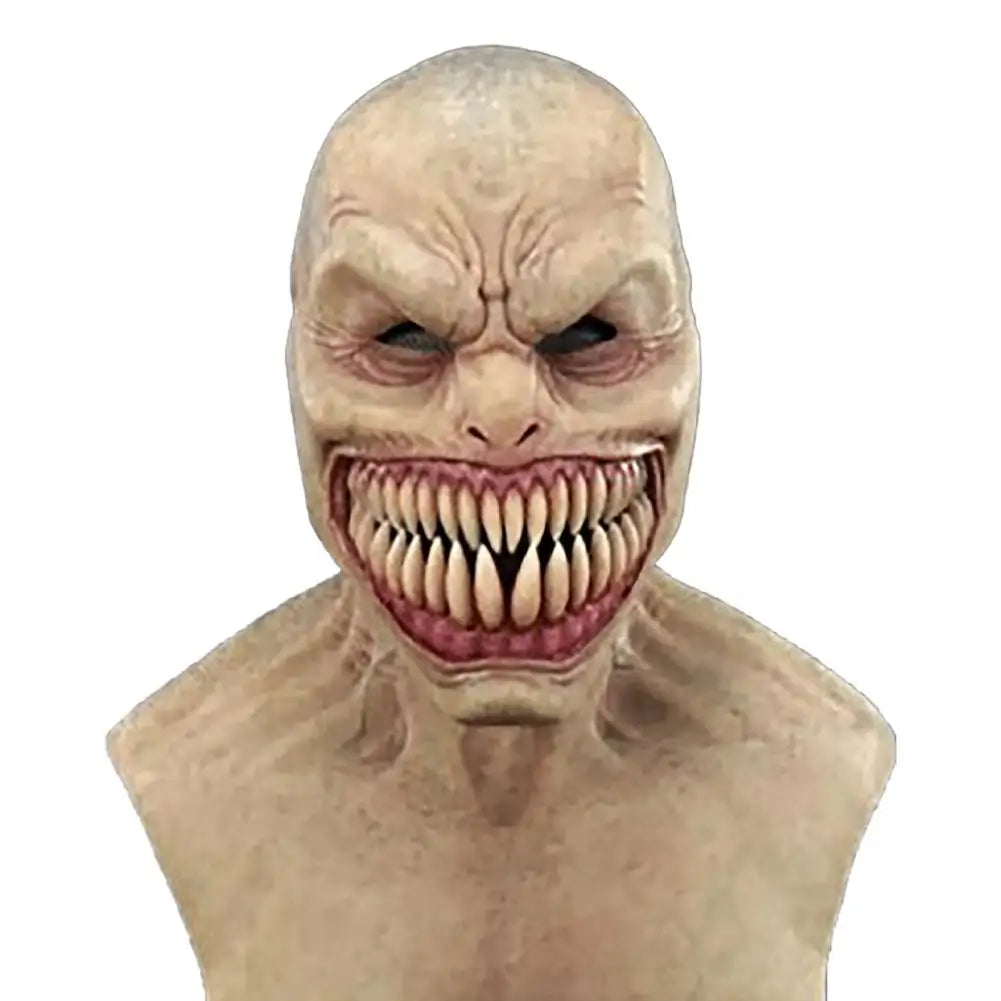 Scary Realistic Halloween Props Unique Emulsion Craft Decoration Halloween Headgear Halloween Face Cover Horror Face Cover