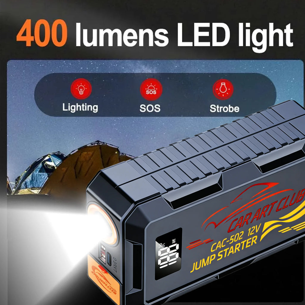 2026 12V Car Jump Starter Power Bank Portable Car Battery Booster Charger Starting Device Auto Emergency Start-up Lighting