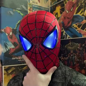 Deluxe 1:1 Spider-Man Electronic Mask with Moving Eyes & Ring Control
