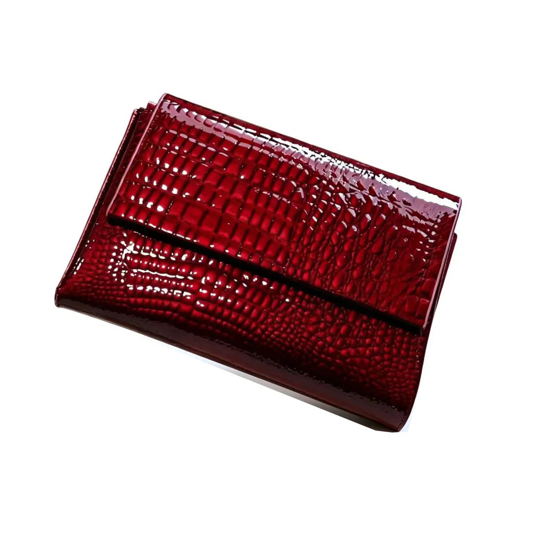 Deluxe Women's Alligator Embossed Genuine Cow Leather Trifold Wallet