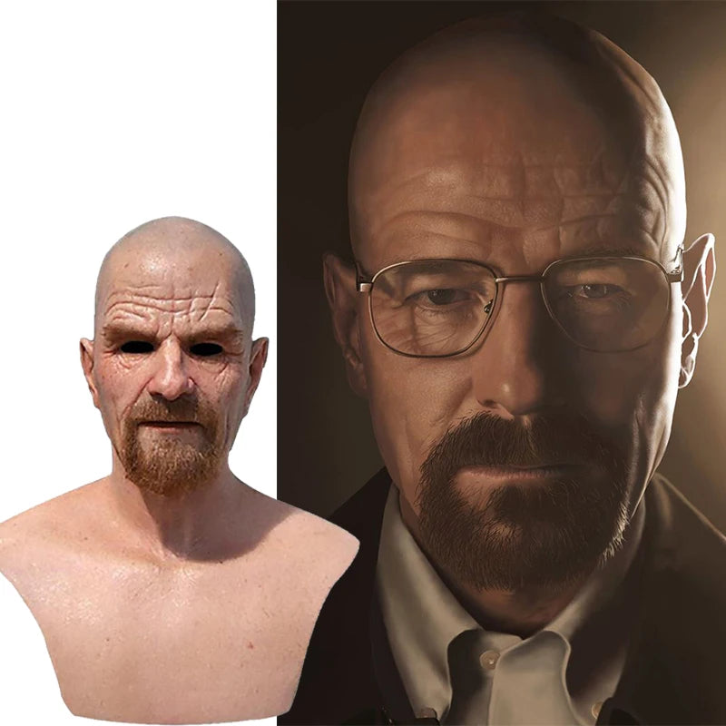 New Silicone Halloween Party Mask Bald Old Man Headgear Cosplay Props Photography Accessories Halloween Costume Accessories
