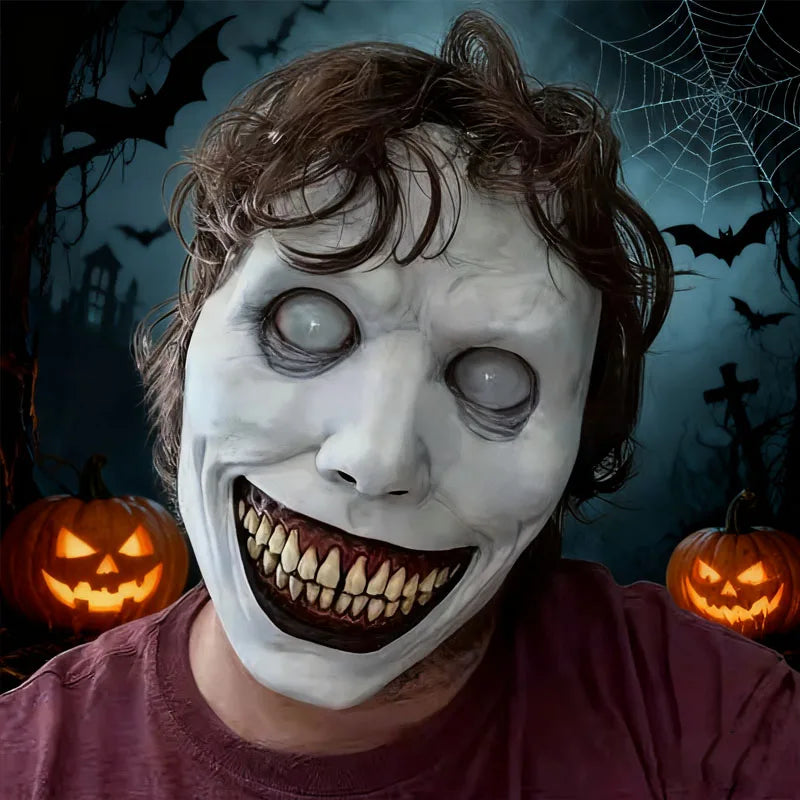 Deluxe Creepy Smiling Demon & Monster Latex Full-Face Mask