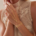 Deluxe Minimalist Dainty Hand Chain Bracelet & Finger Ring Harness
