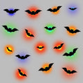 Deluxe 3D Luminous LED Halloween Bat Wall Decals (16-Piece Set)
