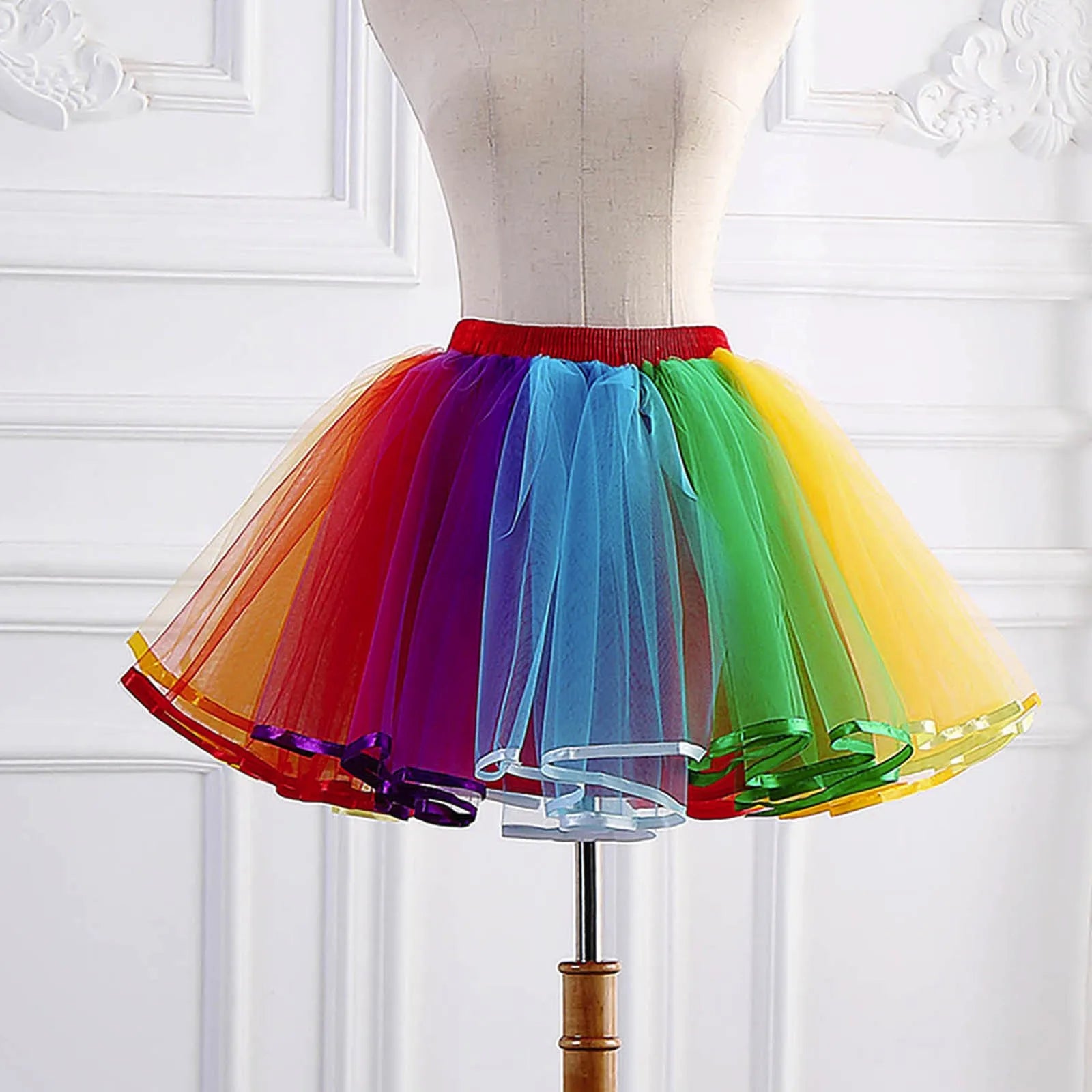 Deluxe Rainbow Layered Tulle Tutu Skirt