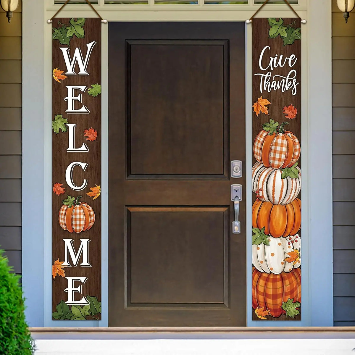 Thanksgiving Welcome Porch & Wall Banner – Fall Harvest Party Decor